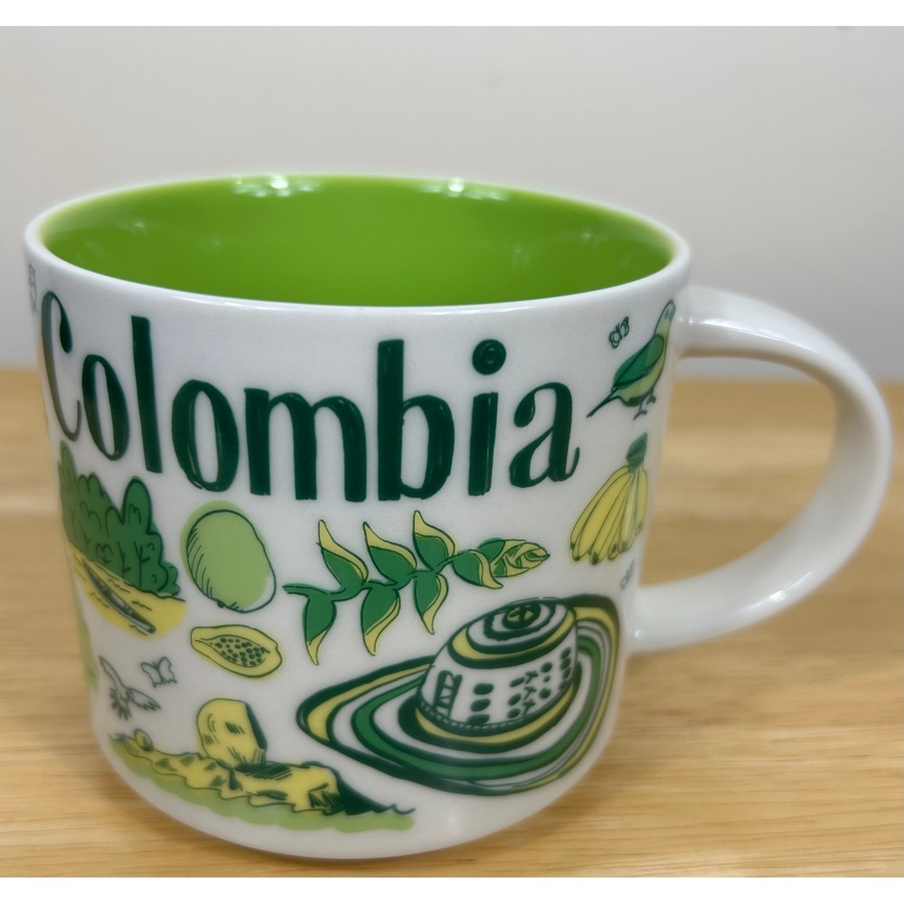 Starbucks Colombia Mug Been There Series 14oz White Green Collector New NO BOX